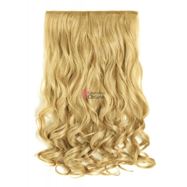 Extensie de par cu 5 Clips On delux dubla ondulata de 50 cm, Blond Honey Mixt 7211011
